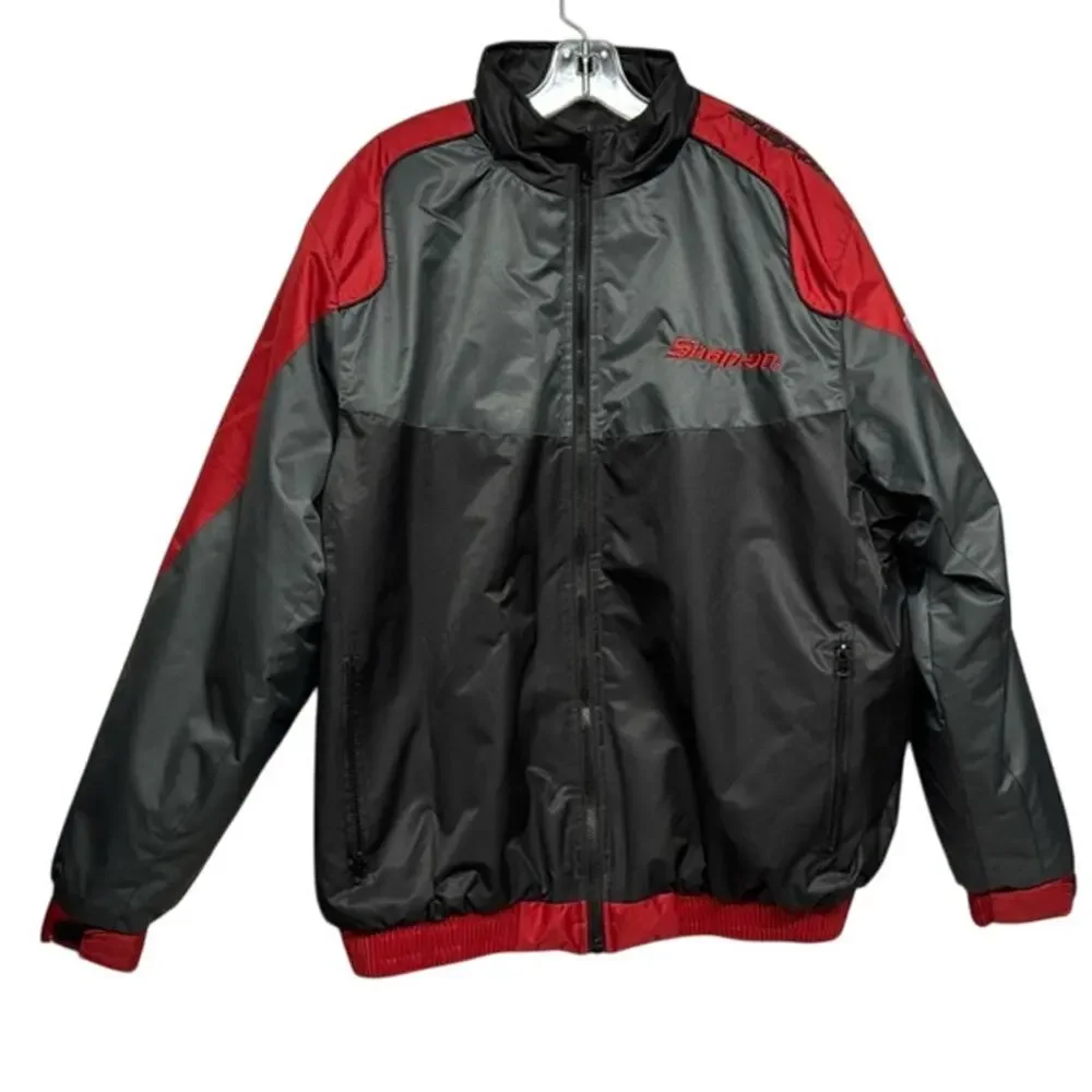 Men's Snap-On Tools Red Black Puffer Winter Utility Work‎ Jacket Coat Size L/ XL